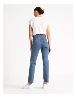 Top 10 🛒 Grab Denim Harper High Rise Full Length Straight Jean Arizona Mid Blue 🥰 -High Waist Denim Cry Sale unnamed file 73
