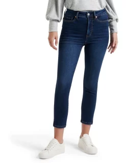 Best Pirce ⌛ Forever New Bella Cropped High Rise Split Hem Jean In Blue 🧨