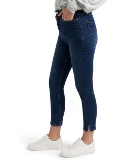 Best Pirce ⌛ Forever New Bella Cropped High Rise Split Hem Jean In Blue 🧨 -High Waist Denim Cry Sale unnamed file 758