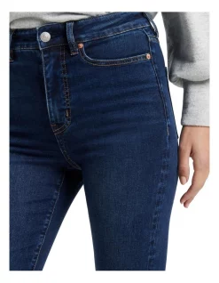 Best Pirce ⌛ Forever New Bella Cropped High Rise Split Hem Jean In Blue 🧨 -High Waist Denim Cry Sale unnamed file 759