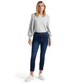 Best Pirce ⌛ Forever New Bella Cropped High Rise Split Hem Jean In Blue 🧨 -High Waist Denim Cry Sale unnamed file 760