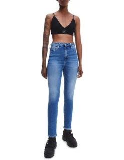 New 💯 Calvin Klein 👖 Jeans High Rise Skinny Ankle In Mid Blue ✔️