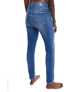 New 💯 Calvin Klein 👖 Jeans High Rise Skinny Ankle In Mid Blue ✔️ -High Waist Denim Cry Sale unnamed file 861
