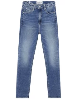 New 💯 Calvin Klein 👖 Jeans High Rise Skinny Ankle In Mid Blue ✔️ -High Waist Denim Cry Sale unnamed file 863